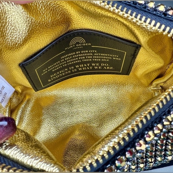 KURT GEIGER Gold Tone Crystal Party Bag w/Dustbag - Picture 6 of 6